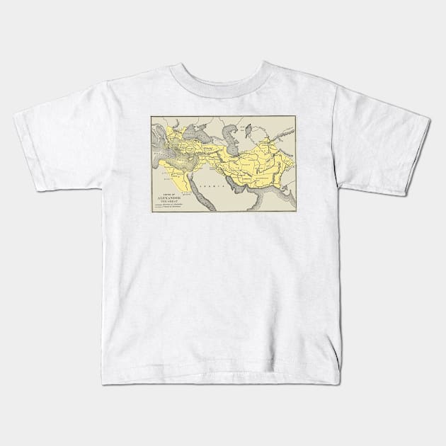 Vintage Map of Alexander The Greats Empire (1913) Kids T-Shirt by Bravuramedia